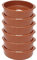 Tradineur - Pack de 6 Cazuelas redondas de barro - Aptas para vitro y horno - Ideales para guisos y asados caseros –Ø 26 cm