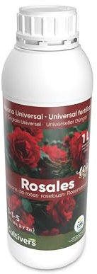 CULTIVERS Fertilizante Rosales Ecológico 1 L. Abono líquido. Hojas más Verdes, Mayor Floración e Intensifica el Color con Macronutrientes y Micronutrientes. 100% Orgánico