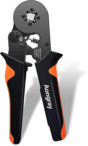 Ferrule Crimper Plier, Aongray Self-Adjustable Ratchat Wire Crimping Tool [0.25-10mm² / AWG23-7], Crimping Pliers to Crimp The Bootlace Ferrules (Ferrule Crimper Plier)