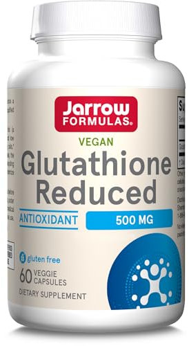 Jarrow Formulas, L-Glutathion, 500mg, Hautement Dosé, 60 Capsules végétaliennes, Testé en Laboratoire, Végétarien, Sans Soja, Sans Gluten, Sans OGM