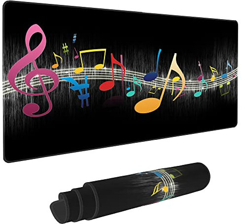 Meikosks Desk Pad, Music Note Gaming Mouse Pad,Computer Desk Mat Keyboard with Non Slip Base for Home Office,Extended Large Size 31.5 X 15.7