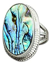 Abalone Muschel ring, 925 Silber ring, Muschel Edelstein Ring, böhmischer Ring, Statement Ring, Sterling Silber ring, Boho Strand ring, Muschel ring (55 (17.5))