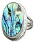 Abalone Muschel ring, 925 Silber ring, Muschel Edelstein Ring, böhmischer Ring, Statement Ring, Sterling Silber ring, Boho Strand ring, Muschel ring (55 (17.5))