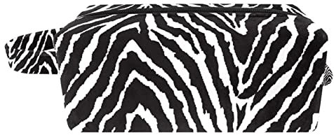Schminktasche mit Reißverschluss Reisekosmetiktasche Schminktasche,Schwarz-weißer Zebra-Druck,Kosmetik Organizer für Frauen