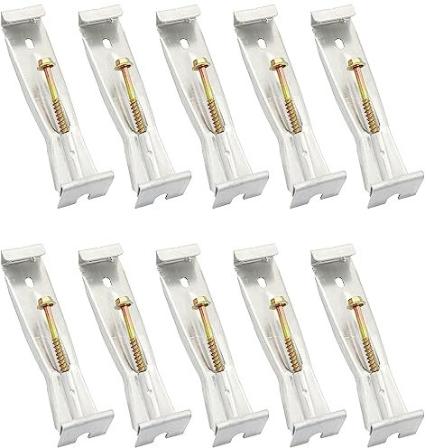 TAODAN Versteckte Dachrinnenaufhänger, 10 Stück, 88 x 43 x 35 mm, robuste Stahl-Dachrinnenhalterungen mit vorinstalliertem Schraubenclip-Stil für durchhängende Regenrinnen, schnelle Schraube,