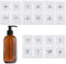CRASPIRE 20 Uds. Pegatinas Impermeables para Etiquetas de Botellas, Etiqueta Extraíble para Baño, Adhesivo de PVC, Pegatinas Transparentes, Hierba, Baño, Clasificación, Almacenamiento