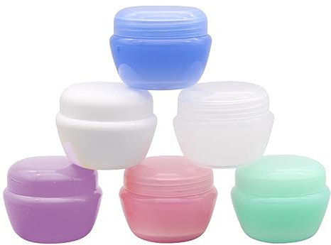 6 Stück Kosmetik Spender Flasche Reisebehälter Kunststoff Kosmetik-Make-Up-Gläser Mit Deckel Wasserdichte Versiegelung Cremeglas Reisezubehör Für Gesicht Körper Handcreme