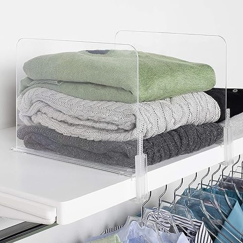 J&V TEXTILES Acryl-Trennwand und Trennwand, ideal für Aufbewahrung und Organisation im Schlafzimmer, Bad, Küche und Büro, transparent, 6 Stück