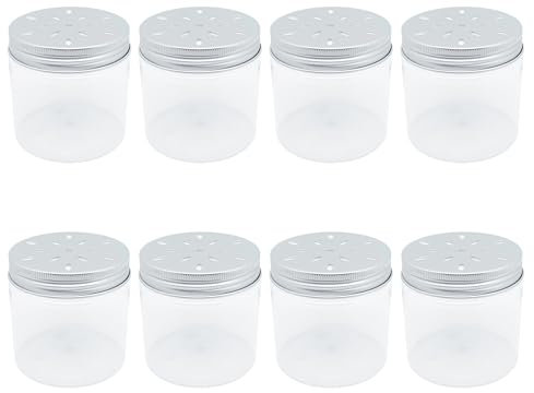 8 PCS 6.8oz/200ml Empty Scent Beads Storage Container with Hollow Lids Refillable Clear Small Plastic Jars Potpourri Holder for Aromatherapy Gel Air Freshener Vent Scents for Home (8 PCS 200ml)