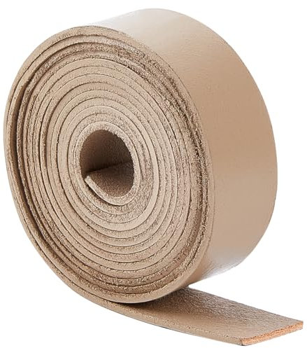 GORGECRAFT 2m X 25mm Echtlederstreifen Flaches Lederband 2mm Dick Rindslederband Flechtfaden Seil Für Armbänder Halsketten Schmuckherstellung Halsbänder Gitarrengürtel Schlüsselanhänger DIY Bräune