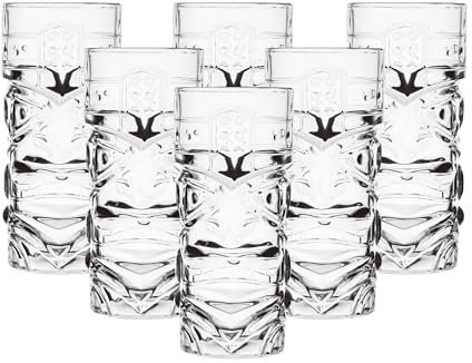 simpa Tiki Modern Style Highball Glasses 410ml Set of 6