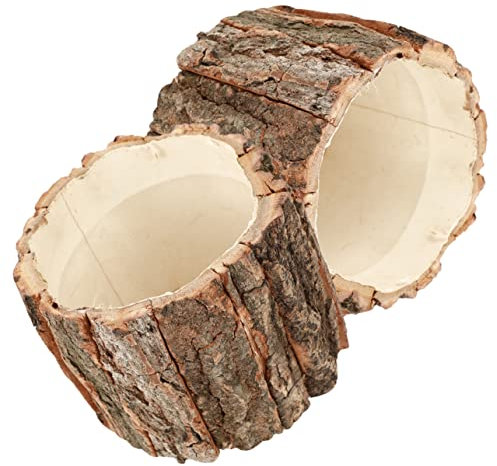 Zerodeko 2 Macetas De Corteza De Madera con Troncos Naturales Maceteros Suculentos Cubos De Flores Barriles Casa De Campo Tocón De Árbol Rústico Macetero De Cactus Decoración De Jardín Y