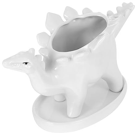 Supvox Pflanztopf-Set Aus Keramik in Hundeform Mit Tablett Einfache Entwässerung Dekorative Blumentöpfe Für Zuhause Und Das Büro