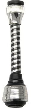 Prolunga Rompigetto Flessibile Snodato a 2 Getti per Cucina, Bagno, Lavanderia, Lunghezza 14 cm, Attacco M22/F24, ABS Colore Nero/Cromato