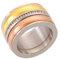 Bihsilin Damen Ringe Edelstahl, Tricolor Ring Personalisiert Tricolor mit Zirkonia Trauringe Hochzeit Ringe Frauen Nickelfrei Gr.57 (18.1)