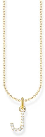 THOMAS SABO Halskette Buchstabe J vergoldetes Silber mit Zirkonia KE2249-414-14