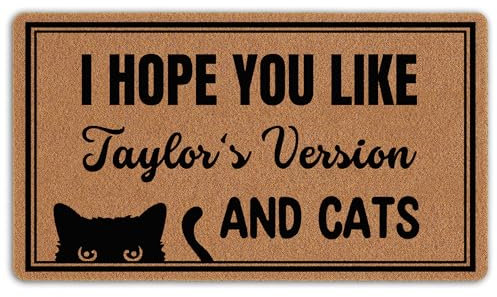 I Hope You Like Version and Cats 30x17 Welcome Large Summer Front Door Mat Outdoor Entrance Funny Merry Christmas Doormats Indoor for Entryway with Rubber Backing