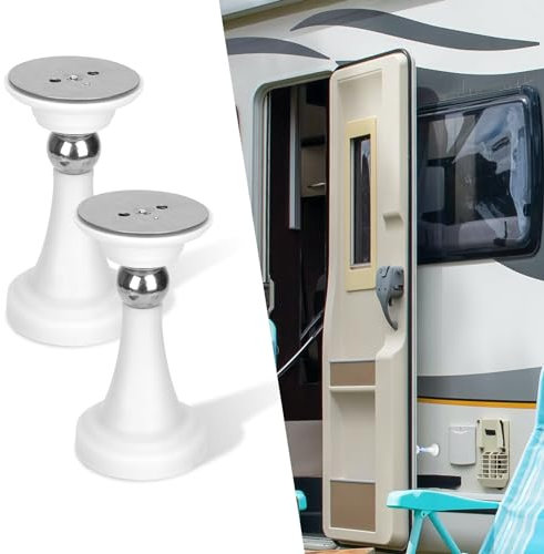 PEUTIER 2pcs RV Door Holder, Magnetic Baggage Door Catch RV Door Stopper RV Magnetic Door Latch Strong Magnetic Baggage Door Catch Latch for Camper Travel Trailers (White)