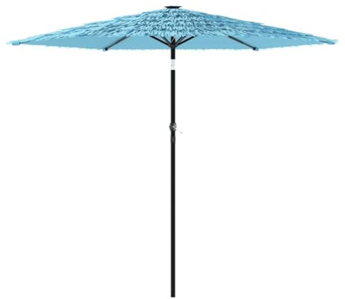 vidaXL Sonnenschirm, Gartenschirm mit Stahlmast, Marktschirm Strandschirm Kurbelmechanismus, Schirm für Garten Balkon Terrasse, Blau