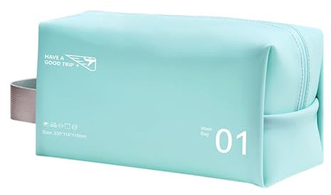 AfitLulu Kulturbeutel für Damen und Herren, Kosmetiktasche Wasserdichtes PVC Reise Make Up Tasche, Kulturtasche mit Tragbarer Griff und Reißverschluss für Reisen, Schwimmen, Fitness (Blau)