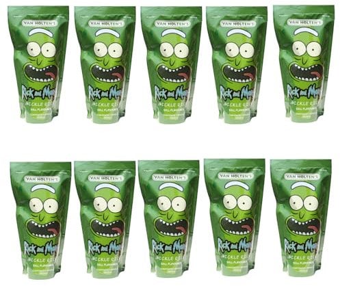 5 Flavours of Vaan Holten's Piickle Rick Dill,Garlic Joe,Big Papa,Hot Mama,Sour Sis Pickle In A Pouch Pack 360g (20, Pickle Rick Dill)