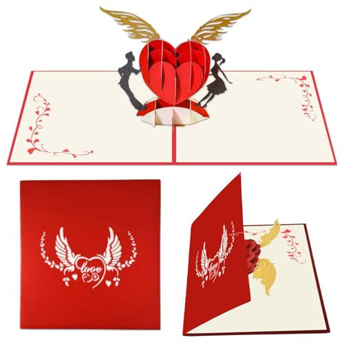 Hochzeitsgeschenk Hochzeitskarte Valentinstag Karte für Sie,Hochqualitative Hochzeitstag Karte,Einzigartiges 3D Design mit persönlichen Wünschen und feinen Details,3D Pop Up Karte,Grußkarte Geschenk