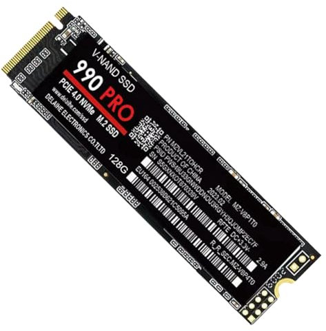 Xbsduih 1 Pièce 128G 990 PRO M.2 2280 SSD PCIe 4.0 NVMe Gaming Disque Dur Interne SSD État PCB Noir pour ordinateur portable de bureau