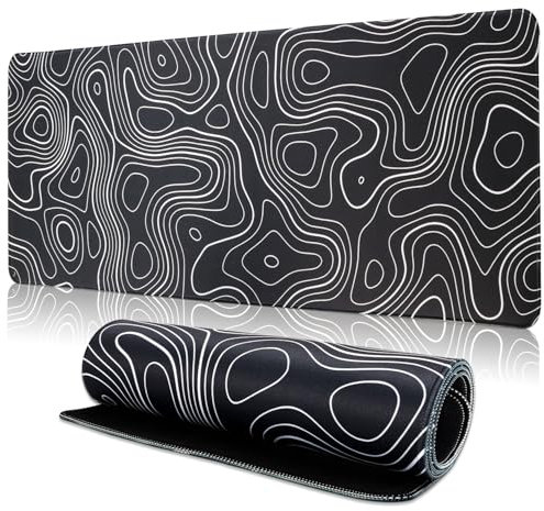 TOPWAYS Mauspad Mousepad XXL, Mauspad Groß Schreibtischunterlage Gaming Mauspad 800x300 Mousepad Desk Mat Maus pad Schreibtisch Zubehör (Schwarz Gelände)