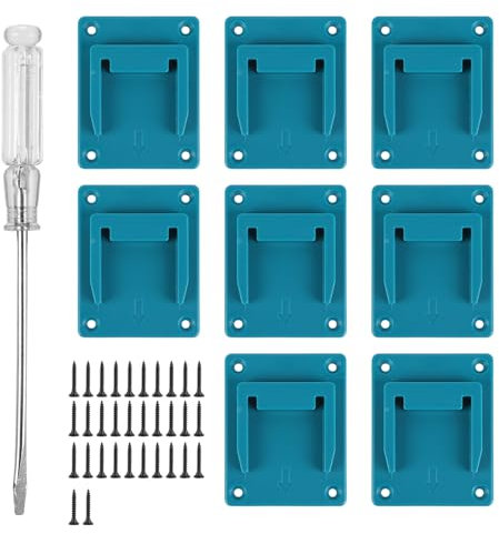 Palmcee Wandhalterung Werkzeughalter für makita 18V, 8 Stück Gilt für Makita & Bosch 14,4 V/18 V Lithium-Akku Mit Halterung fester Basis
