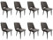 AnYu Furniture Esszimmerstühle 8er Set, Stühle Esszimmer Kunstleder mit Hoher Rückenlehne, Küchenstühle Modern mit Metallfüßen, Gepolsterter Esstisch Stühle Geeignet für Wohnzimmer Küche (8, Braun)