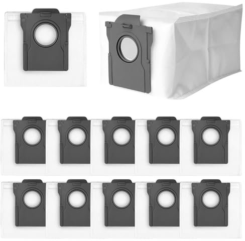 Lot de 12 sacs d'aspirateur pour Dreame X3O Ultra / X40 / X40 PRO / X40 Ultra / X40 PRO Plus / S30 PRO Ultra / X50, pièces de rechange compatibles avec les aspirateurs robots