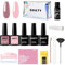SHATY® BIAB Gel Nail Polish Set Seasonal-Inspired Colors Long-Lasting Builder in a Bottle for Strong Nails LED Curing, Easy At-Home Manicure Kit (Vintage & Bloomy Pink)