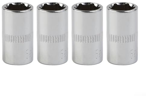ZWEquipint 4 Pieces Chrome Vanadium Steel 1 4 Inch Drive 10Mm Shallow Socket Set,6-Point for Automotive Repairs DIY Hand Tools,Workshop Equipment