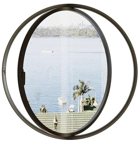 AMUFJJ Custom Round Windows for Houses, Lockable Porthole Window for Office/Dining Room/Library/Museums, Decorative Circular Shed Window(Dia 2feet/600mm)