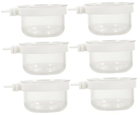 HAPINARY 6Pièces Lot de Mangeoires pour Perroquets Bols pour Cage à Oiseaux Support pour Cage à Oiseaux Uniquement Récipients Ronds pour Stockage des Aliments Ramequins Inoxydable pour