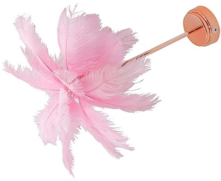 Holibanna Rosa Nachttischlampe mit Federmuster für Mädchenzimmer, USB | PVC Ausführung, 5 Lm Lichtleistung, Romantische Form, Geschenkidee für Geburtstag und Feste