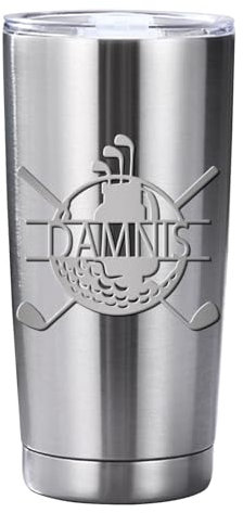 Isolierter Golf-Becher, personalisierbar, 590 ml, individueller Name, Sport, Edelstahlbecher, Weihnachtsgeschenk, Geburtstagsgeschenk für Jungen, Mädchen, Vater, Mutter, Männer, Frauen, Spieler (Golf