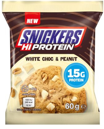 Mars Protein - Snickers High Protein Cookie (60g) - Proteinhaltige Kekse - 15 g Protein - White Chocolate Peanut