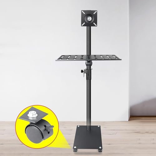 Mobiler TV-Ständer mit Rädern für 12-24 Zoll Fernseher Höhenverstellbarer TV-Wagen mit Laptop-Ablage Unterstützt bis zu
