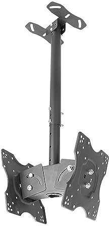 JYBNBBE Support de Plafond réglable pour téléviseur - Support de Plafond Double Face, inclinable et Rotatif, Support de Plafond télescopique pour téléviseurs de 20 à 32 Pouces, p,2m