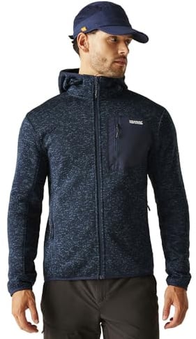 Regatta Mens Hooded Newhill Fleece Blue
