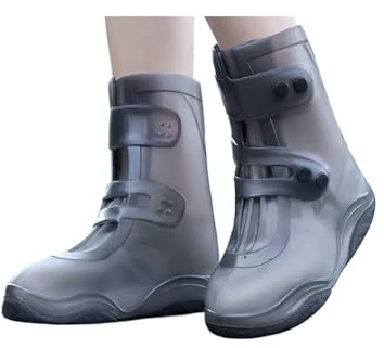 WENYOG Copriscarpe impermeabili Waterproof Shoe Covers Silicone Unisex Rain Boot Thickened Wear-Resistant(Brown,XXL)