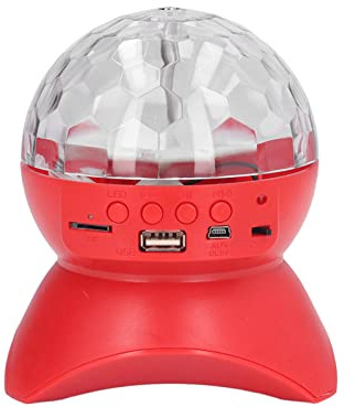 Aolidsive Bluetooth Speaker Disco Ball, RGB Light, Portable ABS Speaker with USB TF Playback, Great for Home Parties and KTV (Red)