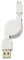 VCOMP® Câble Retractable de Chargement et de données Micro USB 2.0 - Blanc