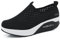 Solshine Damen Netz mit Keilabsatz Laufschuhe Sport Freizeitschuhe Atmungsaktiv Schwarz3 38EU