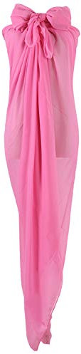 PB-SOAR XXL Damen Einfarbig Sarong Pareo Strandtuch Wickeltuch Bikini Cover up Wickelrock Multifunktions, Weich und Leicht (Pink)