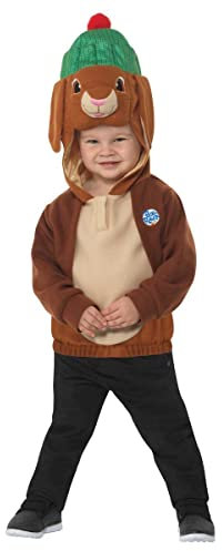 Smiffys Peter Rabbit, Benjamin Bunny Deluxe Costume, Brown with Tabard & Character Hood, Officially Licensed Peter Rabbit TV Fancy Dress, Child Dress Up Costumes