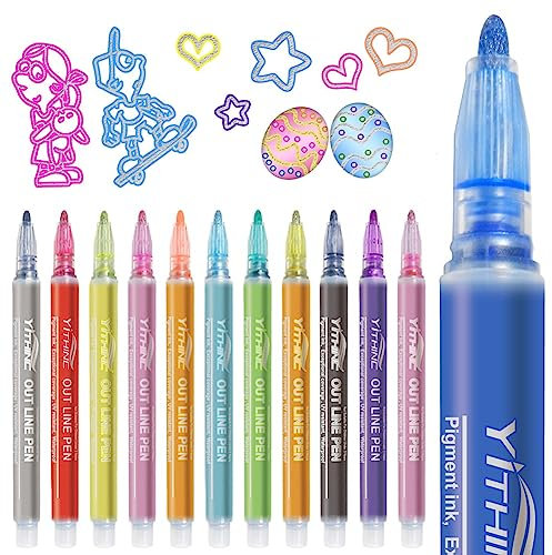 YITHINC Glitzerstifte Magische Stifte, Geschenke für Kinder, Geschenke für Mädchen 4-12 jahre, Ostern Geschenke Kinder, 12 Zauberstifte Metallic für Ostern Basteln Kinder, Basteln Mädchen