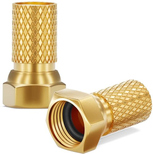 HB-DIGITAL 2x Koaxialkabel F-stecker Sat Kabel Schraubbar für Fernsehkabel Antennenkabel Satelliten Kabel 7,2mm mit Gummidichtung - Vergoldet