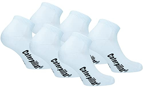 Caterpillar Sport Sneakers 6 Pares Calcetines Deportivos Altura Tobillo, Puño Confortable, Algodón, Suela Acolchada